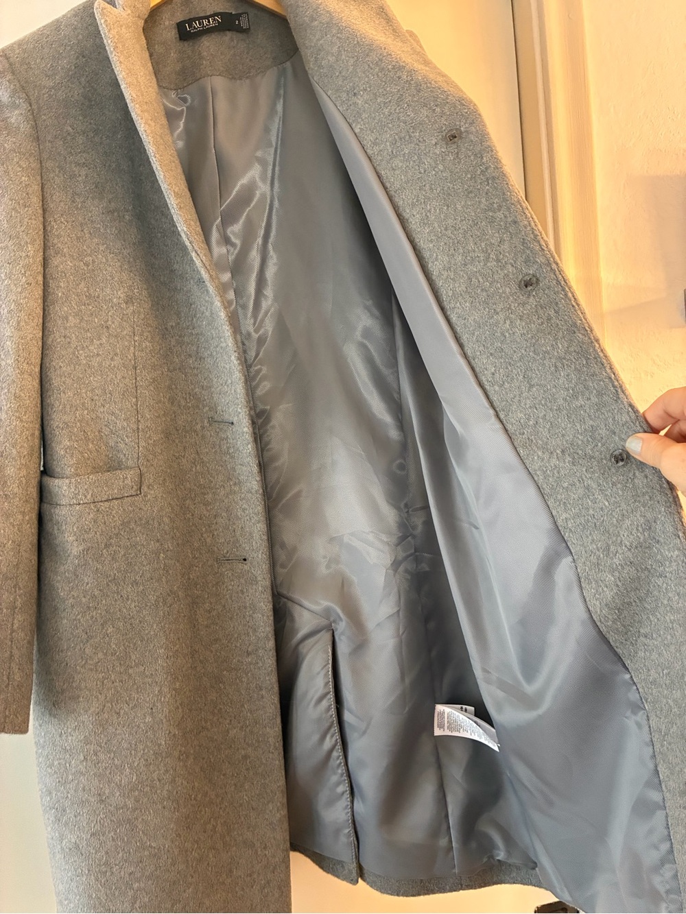 Ralph Lauren Light Grey wool blend Coat - Picture 6 of 10